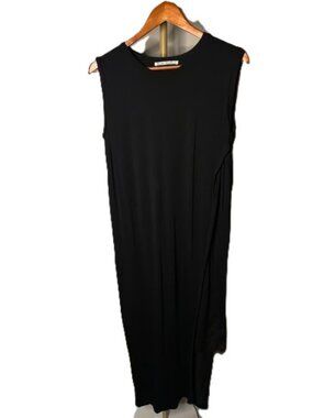 Acne Studios Black Tencel Lace Maxi Dress Asymmetrical Hem Tank Medium